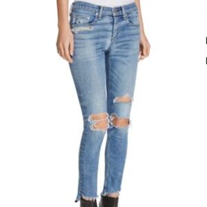 rag & bone Skinny Leg with Raw Angled Fray Hem in Commodore